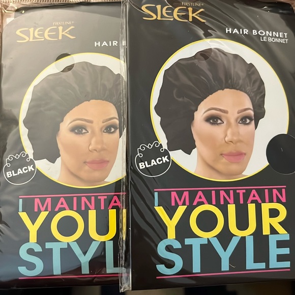 Bundle of 3 Hair Bonnet Color: Black - Picture 3 of 4